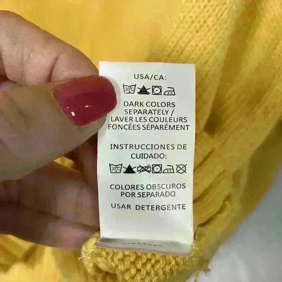 Men's Sweater Ralph Lauren Chaps Knit Pullover Size XXL 2XL Vintage Yellow 90s - Picture 10 of 11